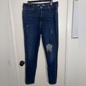 Old Navy Dark Blue Distressed Skinny Jeans